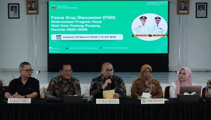 FGD Sinkronisasi Program Wako Padang Panjang 2025–2030, Pembangunan Sekolah Rakyat, Pasar Pusat dan TPA jadi Sorotan
