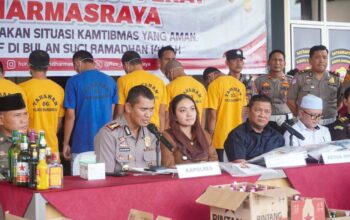 Bupati Annisa Dukung Operasi Pekat Polres Dharmasraya: 9 Motor, 1 Mobil Curian, Puluhan Botol Miras dan 210 Liter Tuak Diamankan