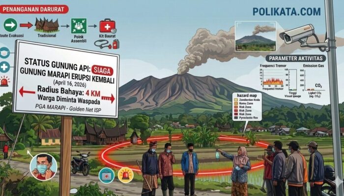 Erupsi Marapi Terekam Kamera Pemantau: Kawah Verbeek Semburkan Abu Pekat