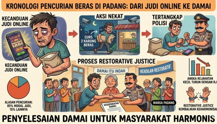 Demi Judi Online, Pria di Padang Nekat Curi 2 Karung Beras: Korban Pilih Jalur Damai