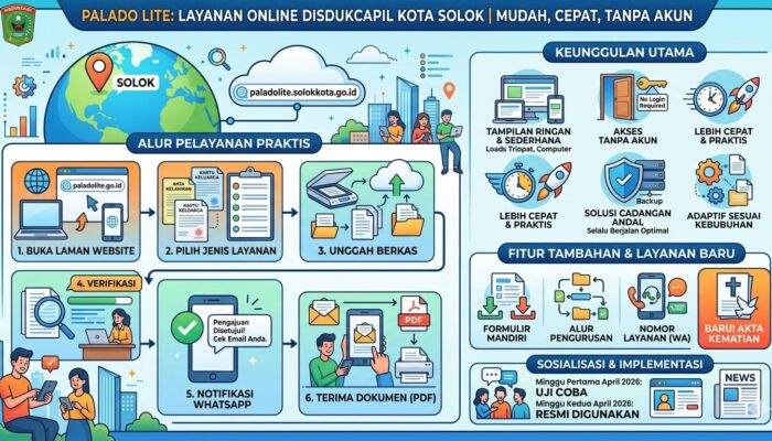 Kian Praktis, Layanan PALADO LITE Disdukcapil Kota Solok Bisa Diakses Tanpa Bikin Akun
