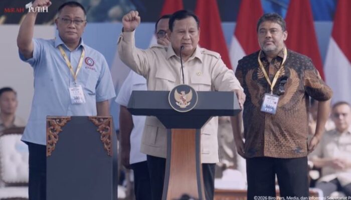 Presiden Prabowo Hadiri May Day 2026 di Monas, Jumhur Hidayat: Terima Kasih Telah Satukan Buruh