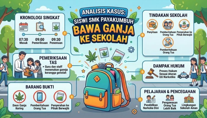 Nekat! Siswi SMK di Payakumbuh Bawa Ganja ke Sekolah, Ketahuan saat Razia Tas