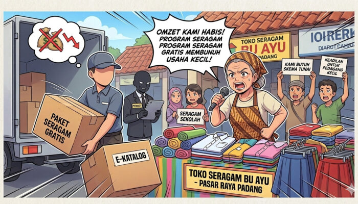 Jeritan Pedagang Seragam Padang: Seragam Gratis Datang, Lapak Kami Gulung Tikar?