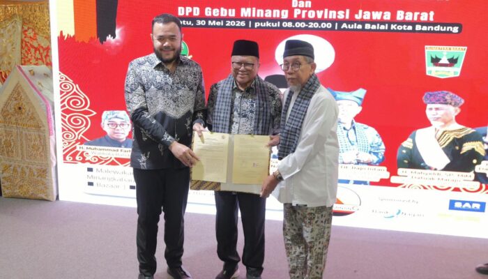 Gebu Minang Jabar Resmi Dikukuhkan, Fadly Amran Ajak Perantau Perkuat Kolaborasi Ekonomi