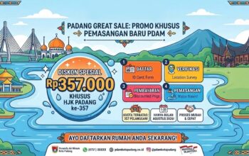 HUT Padang ke-357: Perumda Air Minum Beri Diskon Rp357 Ribu