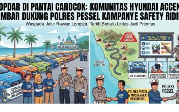 Kopdar di Pantai Carocok, Komunitas Hyundai Accent Sumbar Jadi Pelopor Safety Riding Polres Pessel