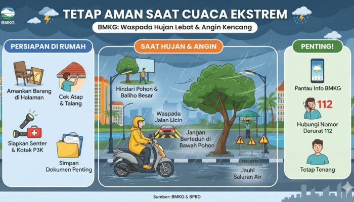 Padang Siaga Cuaca Ekstrem: BMKG Rilis Peringatan Dini Hujan Lebat dan Angin Kencang di 11 Kecamatan