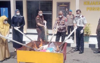 Kejari Pessel Blender Ratusan Gram Sabu dan Bakar Ganja dari 32 Kasus Inkracht