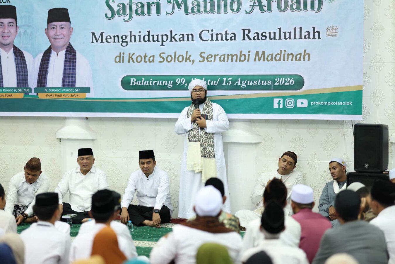 Safari Maulid Arbain di Solok: Ramadhani Kirana Putra Ajak Warga Kota Solok Perkuat Moral dan Pembangunan
