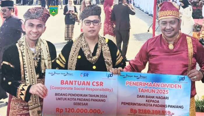 Padang Panjang Terima Dividen Rp7,18 Miliar dari Bank Nagari, Pendidikan Dapat CSR Rp120 Juta
