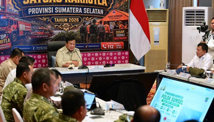 Prabowo Pimpin Penanganan Karhutla Sumsel, 12.956 Hotspot dan 1.926 Hektare Lahan Terbakar