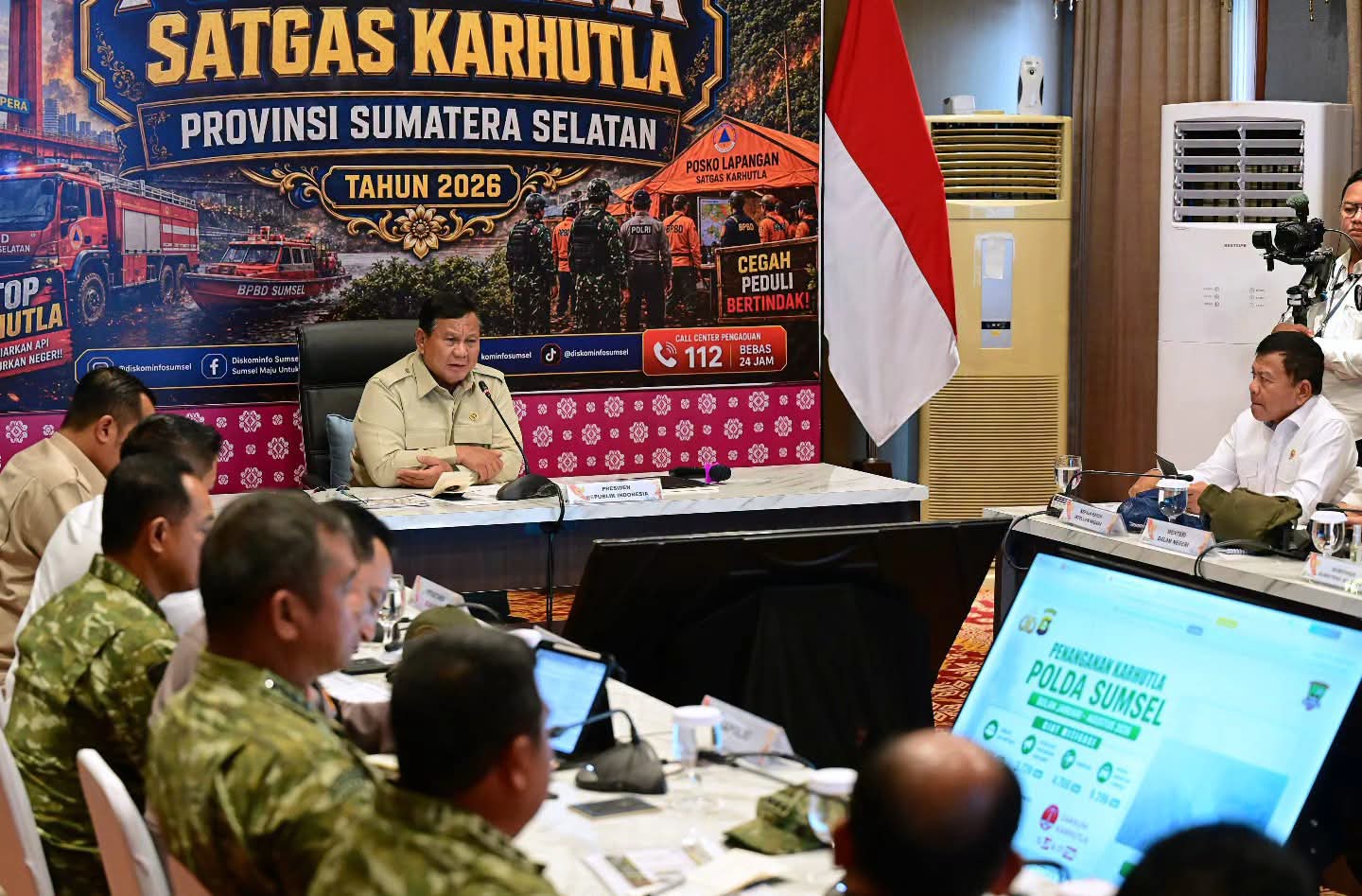 Karhutla Sumsel Mencapai 1.926 Hektare, Prabowo Kerahkan 11.567 Personel