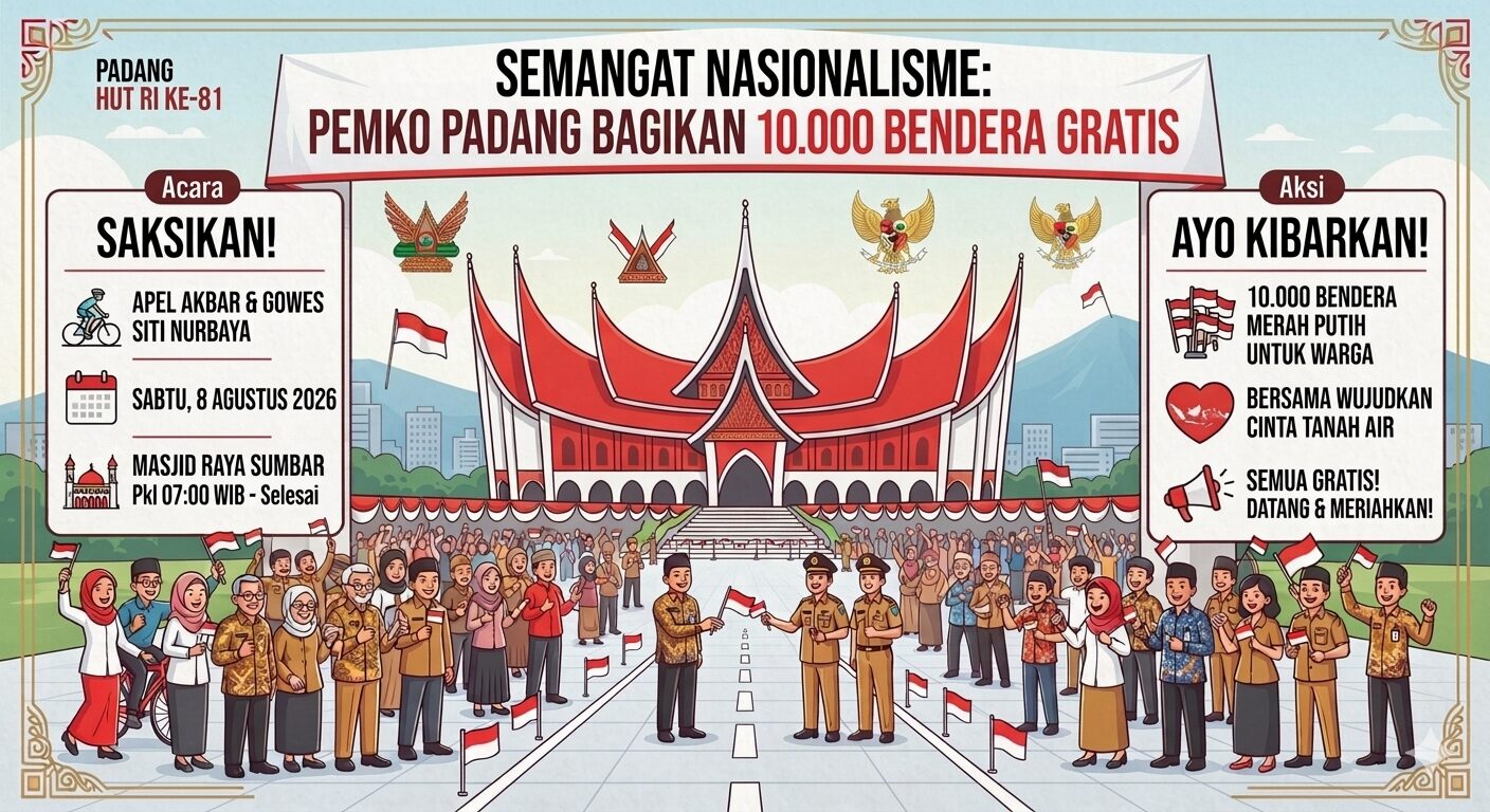 Menyambut HUT RI ke-81, Pemko Padang siap menggelar aksi massal pembagian bendera