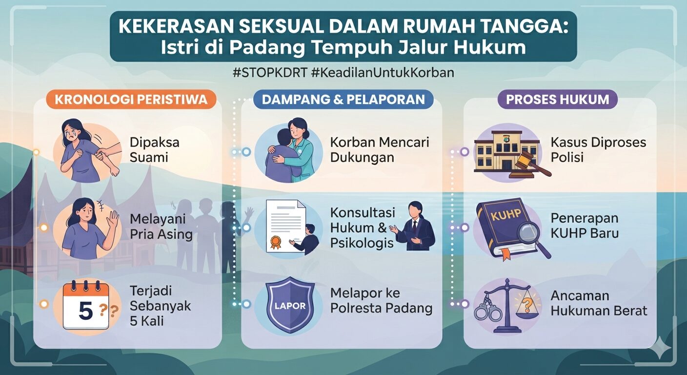 Infografis Penanganan Kasus Hukum Kekerasan Seksual Polresta Padang.