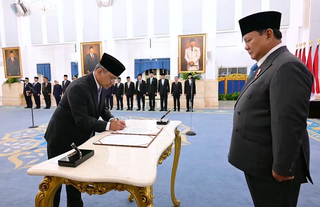 Suahasil Nazara dilantik jadi Menkeu oleh Presiden Prabowo di Istana Presiden