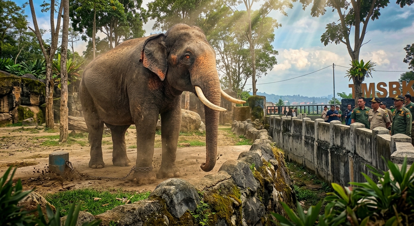 Zidan Berubah Agresif dan Melukai Pawang, TMSBK Bukittinggi Minta Kemenhut Evakuasi Gajah Jantan 34 Tahun Ini