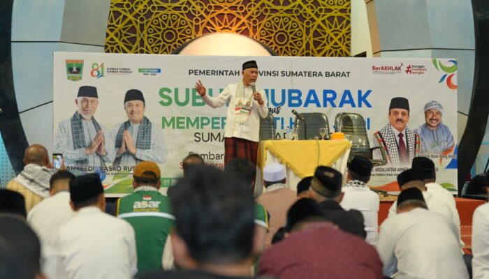 Subuh Mubarak Hari Jadi Sumbar ke-81, Mahyeldi Ajak Warga Terus Doakan Palestina