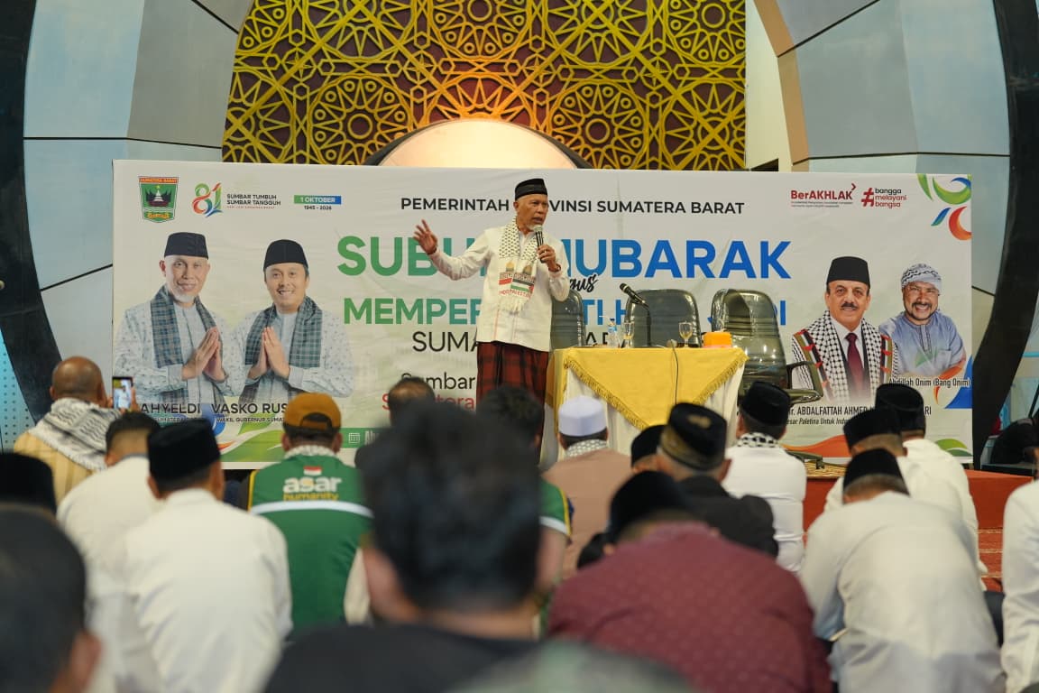 Subuh Mubarak Hari Jadi Sumbar ke-81, Mahyeldi Ajak Warga Terus Doakan Palestina
